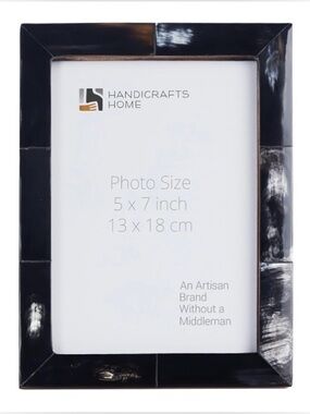 ‘Real Horn’ Picture Frame Wall or Tabletop 5x7”  BLACK ESSENCE